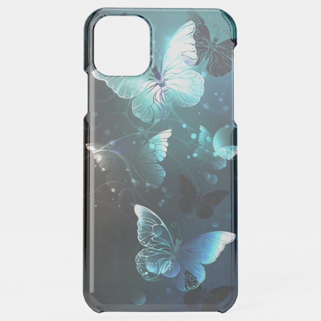 Mint Night Butterflies Uncommon iPhone Case (Back)