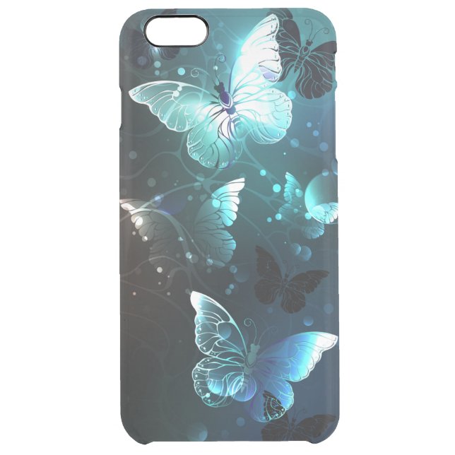 Mint Night Butterflies Uncommon iPhone Case (Back)