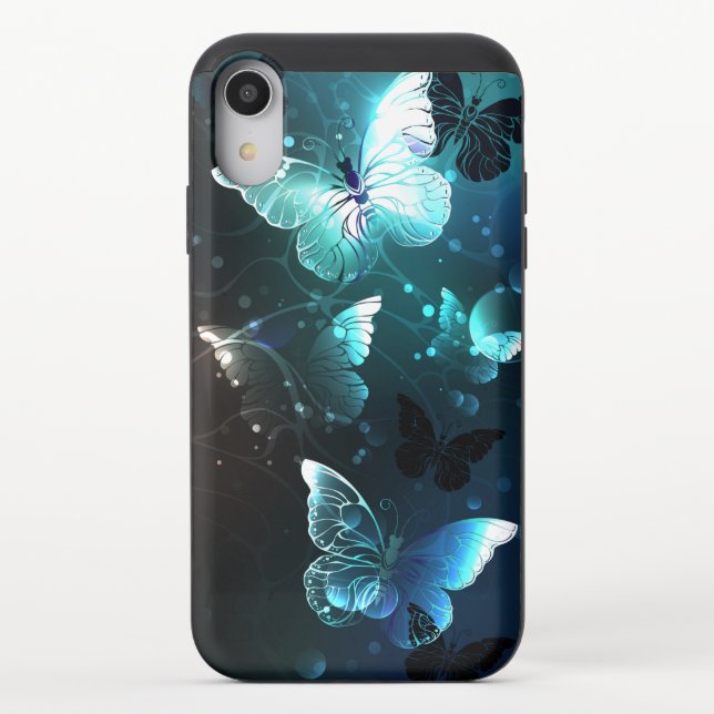 Mint Night Butterflies Uncommon iPhone Case (Back)