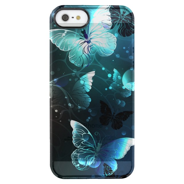 Mint Night Butterflies Uncommon iPhone Case (Back)