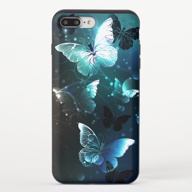 Mint Night Butterflies Uncommon iPhone Case (Back)