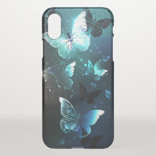 Mint Night Butterflies Uncommon iPhone Case (Back)