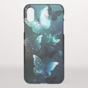 Mint Night Butterflies iPhone X Case