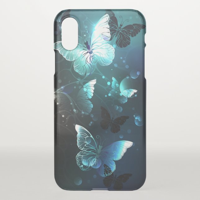 Mint Night Butterflies Uncommon iPhone Case (Back)