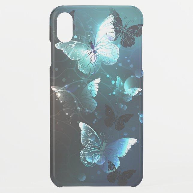 Mint Night Butterflies Uncommon iPhone Case (Back)