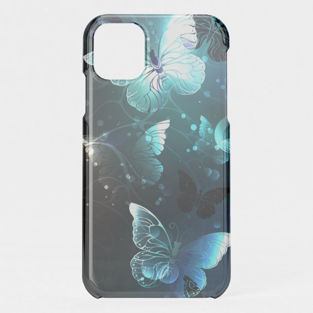Mint Night Butterflies Uncommon iPhone Case (Back)