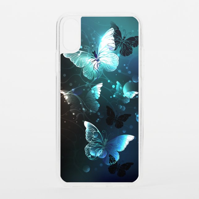 Mint Night Butterflies Uncommon iPhone Case (Back)
