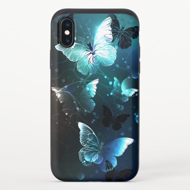 Mint Night Butterflies Uncommon iPhone Case (Back)
