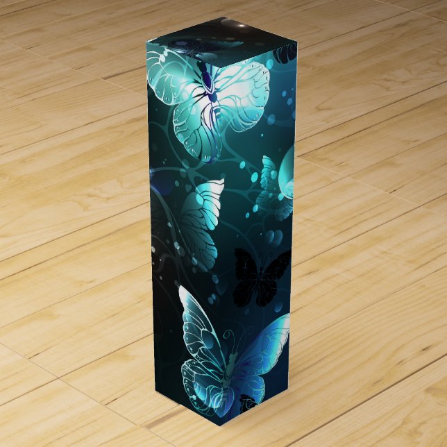 Mint Night Butterflies Wine Box (Front)