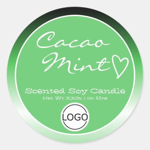 Mint Ombre Circle Logo Template Soy Candle Label