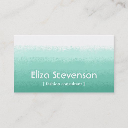 Customizable Mint Ombre Fashion Consultant Business Card