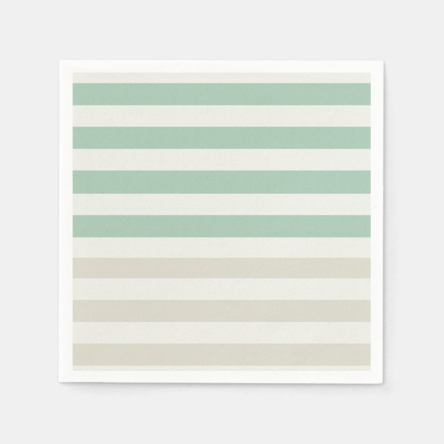 Mint, Pale and White Stripes Napkins (Front)