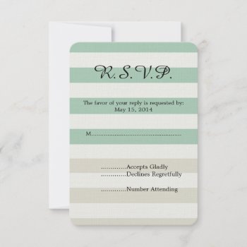 Mint  Pale And White Stripes Wedding Rsvp by peacefuldreams at Zazzle