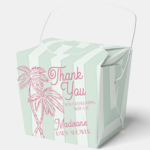 Mint Palm Spring Pastel Beach Baby Shower Favor Boxes