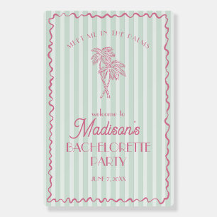 Mint Palm Spring Pastel Beach Bachelorette Welcome Foam Board
