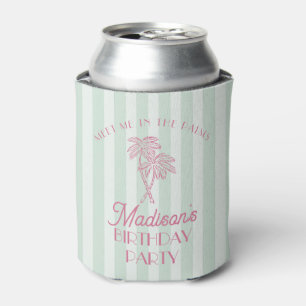 Mint Palm Spring Pastel Beach Birthday Party Can Cooler