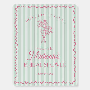 Mint Palm Spring Pastel Beach Bridal Showe Welcome Foam Board