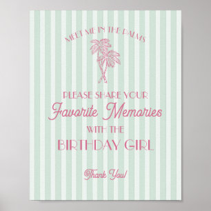Mint Palm Springs Favorite Memories with Birthday Poster