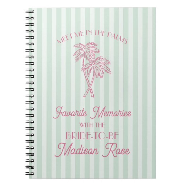 Mint Palm Springs Favorite Memories with Bride Notebook (Front)