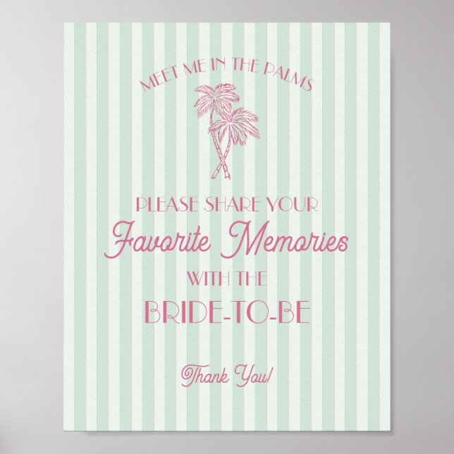 Mint Palm Springs Favorite Memories with Bride Poster (Front)