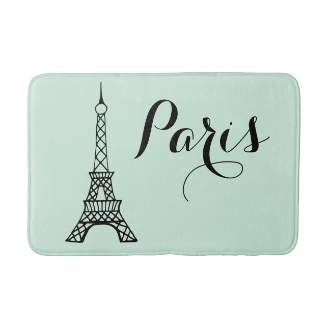 Mint Paris Eiffel Tower Bath Mat (Front)