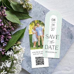 Mint Pastel Arch Classic Save the Date Bookmark