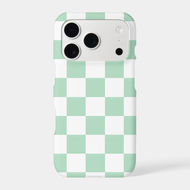 Mint Pastel Checkerboard iPhone Case (Back)