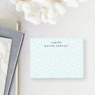 Mint Pastel Leopard Print Personalized Post-it Notes
