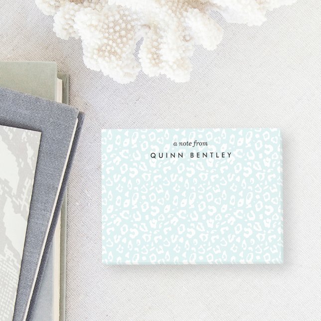 Mint | Pastel Leopard Print Personalized Post-it Notes (Creator Uploaded)