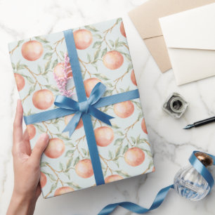 Mint Peach Grapefruit Birthday Wrapping Paper
