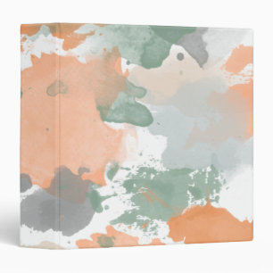 Mint Peach Orange Palette Splatter 3 Ring Binder