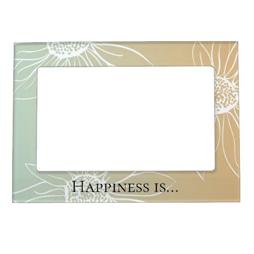 Mint Peach White Daisies Floral Magnetic Frame