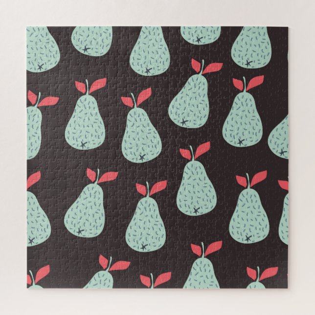 Mint Pears: Vintage Seamless Texture Jigsaw Puzzle (Vertical)