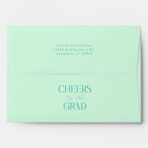 Mint Personalized Cheers to the Grad Graduation Envelope