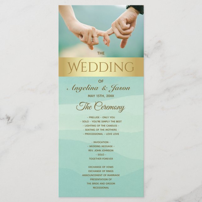 Mint Photo Wedding Program (Front)