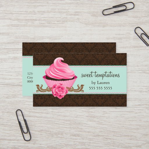 Customizable Couture Cupcake Bakery Business Cards