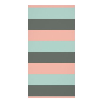 Mint Pink Gray Fashion Trendy Stripes Mod Pattern Card by SharonaCreations at Zazzle