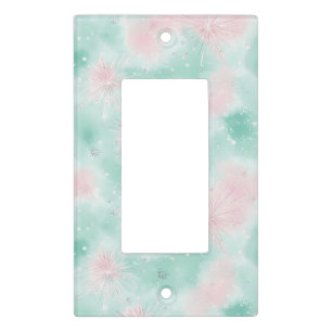 Mint & Pink Starburst Light Switch Cover