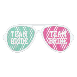 Mint pink Team Bride bachelorette party shades