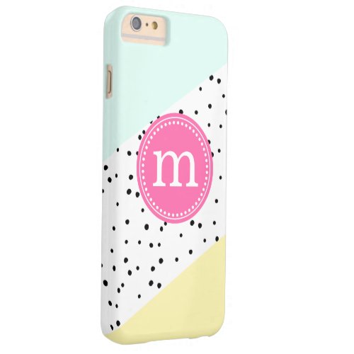 Mint Pink  Yellow Summer Personalized Monogram Barely There iPhone 6 Plus Case