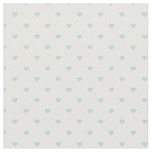 Mint Polka Dot Hearts Fabric