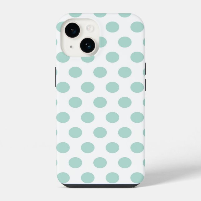 Mint Polka Dot Iphone Case (Back)
