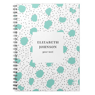 Mint polka dots. Modern abstract geometric pattern Notebook