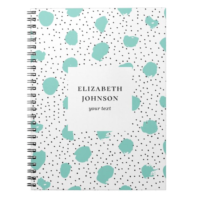Mint polka dots. Modern abstract geometric pattern Notebook (Front)