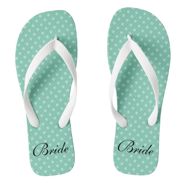 mint green flip flops