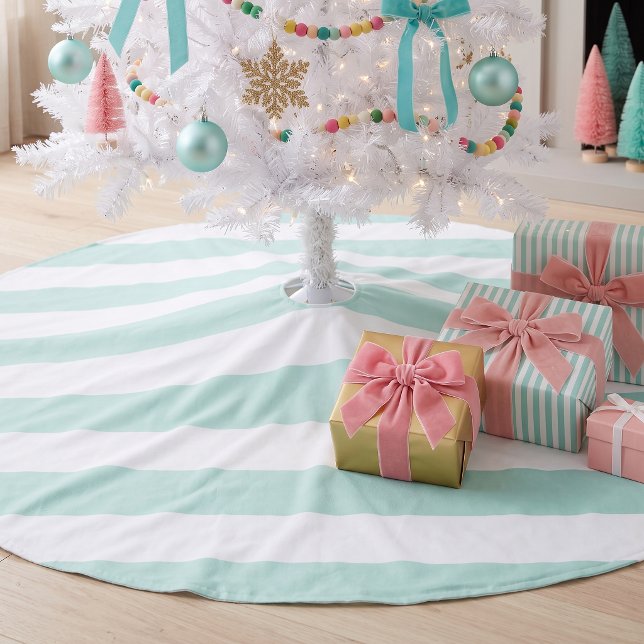 Mint Preppy Stripes Brushed Polyester Tree Skirt (Creator Uploaded)
