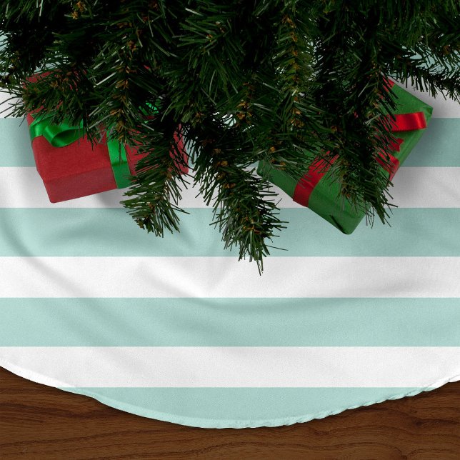 Mint Preppy Stripes Brushed Polyester Tree Skirt (Creator Uploaded)