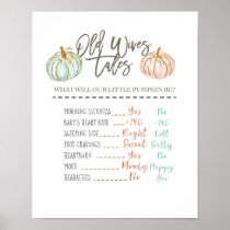 Mint Pumpkin Old Wives Tales Gender Reveal Poster