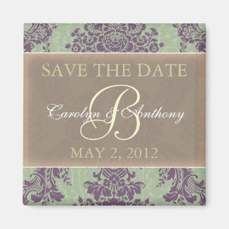 Mint Purple Elegant SAVE THE DATE Magnet