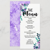 Mint & Purple Floral Watercolor Wedding Menu | Zazzle